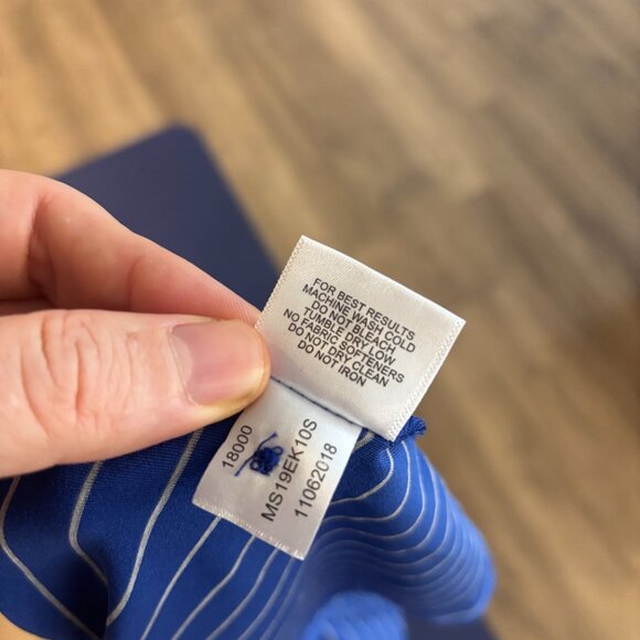 Peter Millar Halifax Stripe Stretch Jersey Polo Blue Grey Golf Shirt (Men M) - Picture 12 of 12